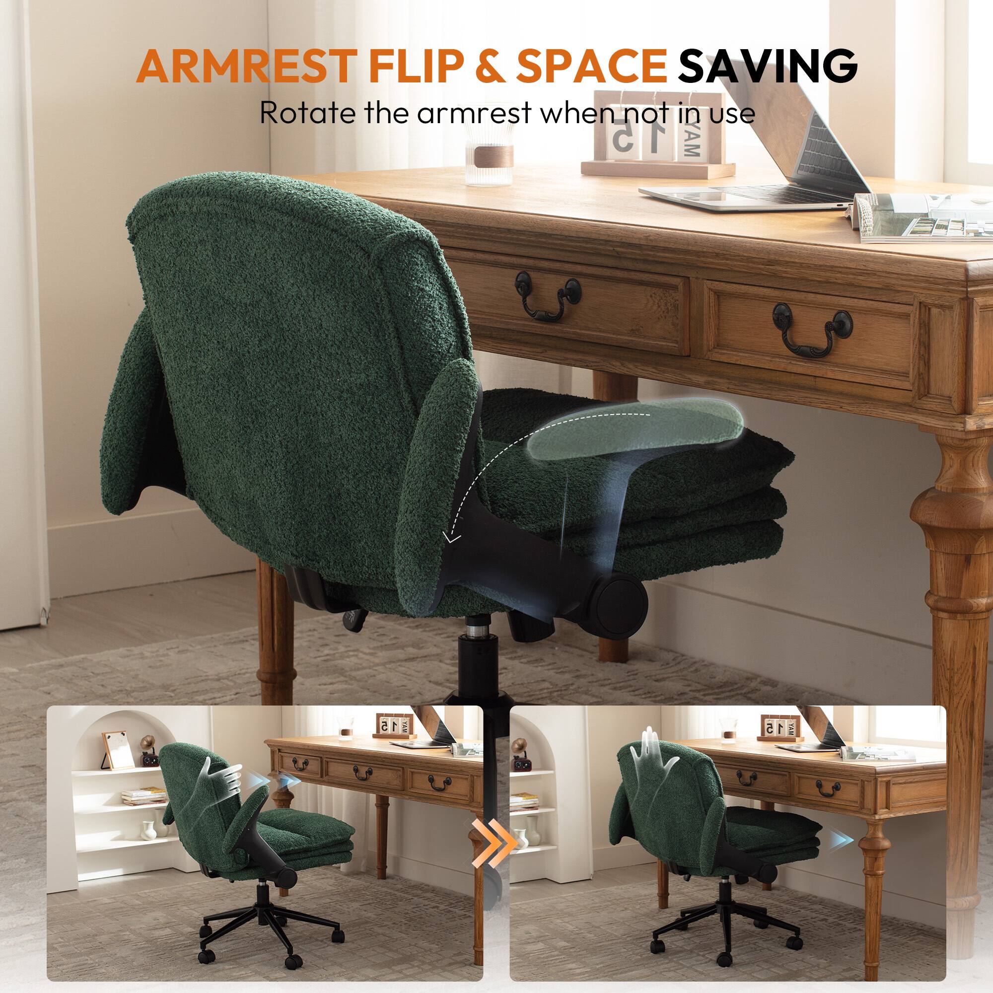 ARMREST FLIP & SPACE SAVING  
Rotate the armrest when not in use