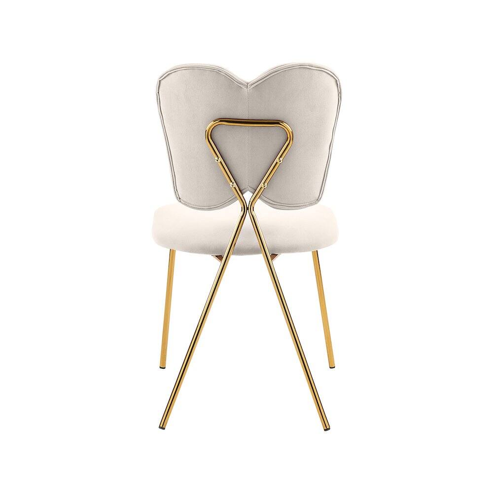 Alt View 1. Meridian Furniture - Angel Cream Velvet Dining Chair, Set of 2 - Beige.