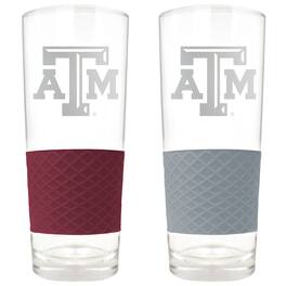 Great American Products - Texas A&M Aggies 22oz. Logo Score Pint Glass Two-Piece Set - Multicolor