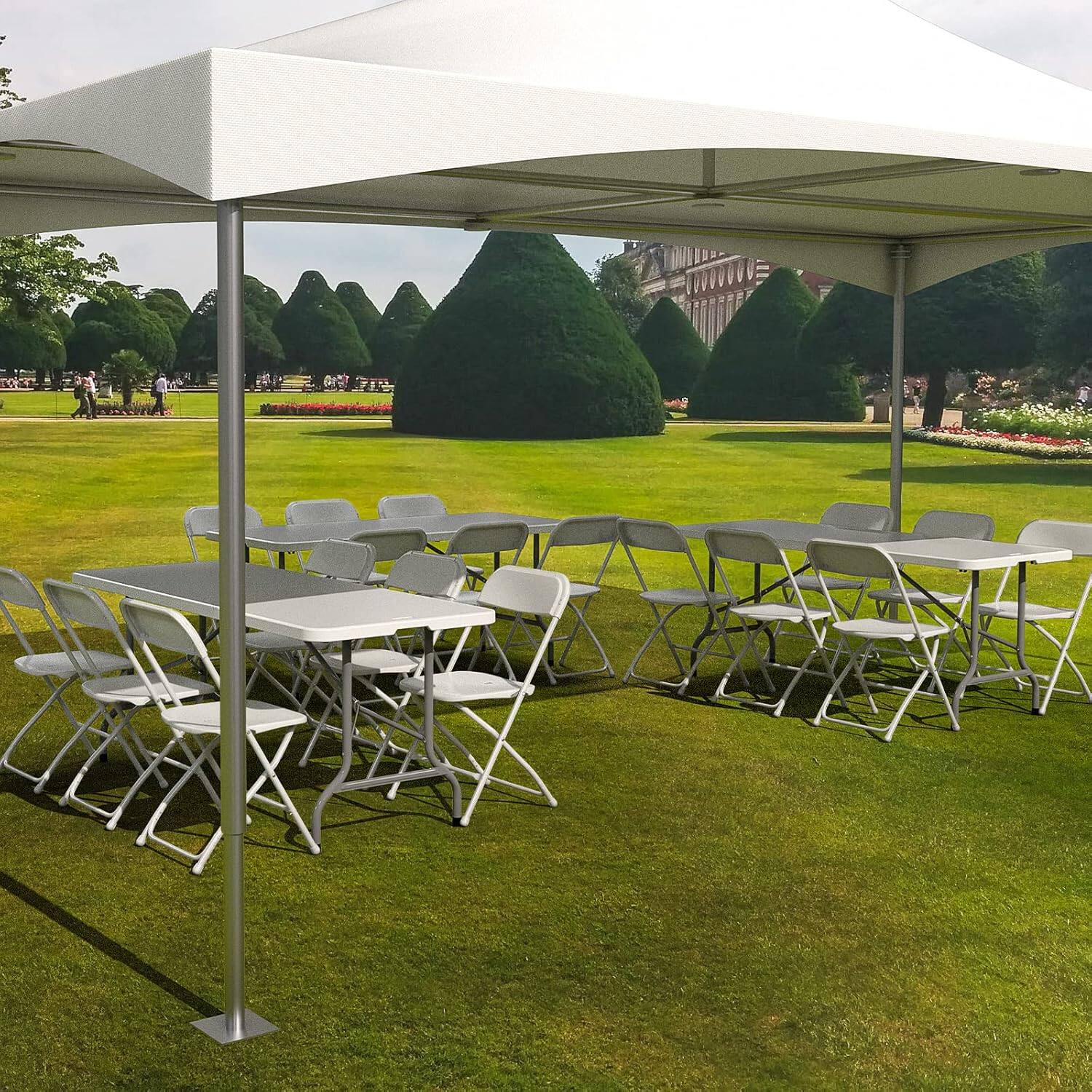 Alt View 8. Winado - Portable Plastic Folding Chair, 6PCS Commercial Seat with Steel Frame for Indoor Outdoor Wedding Party Picnic Dining - White.