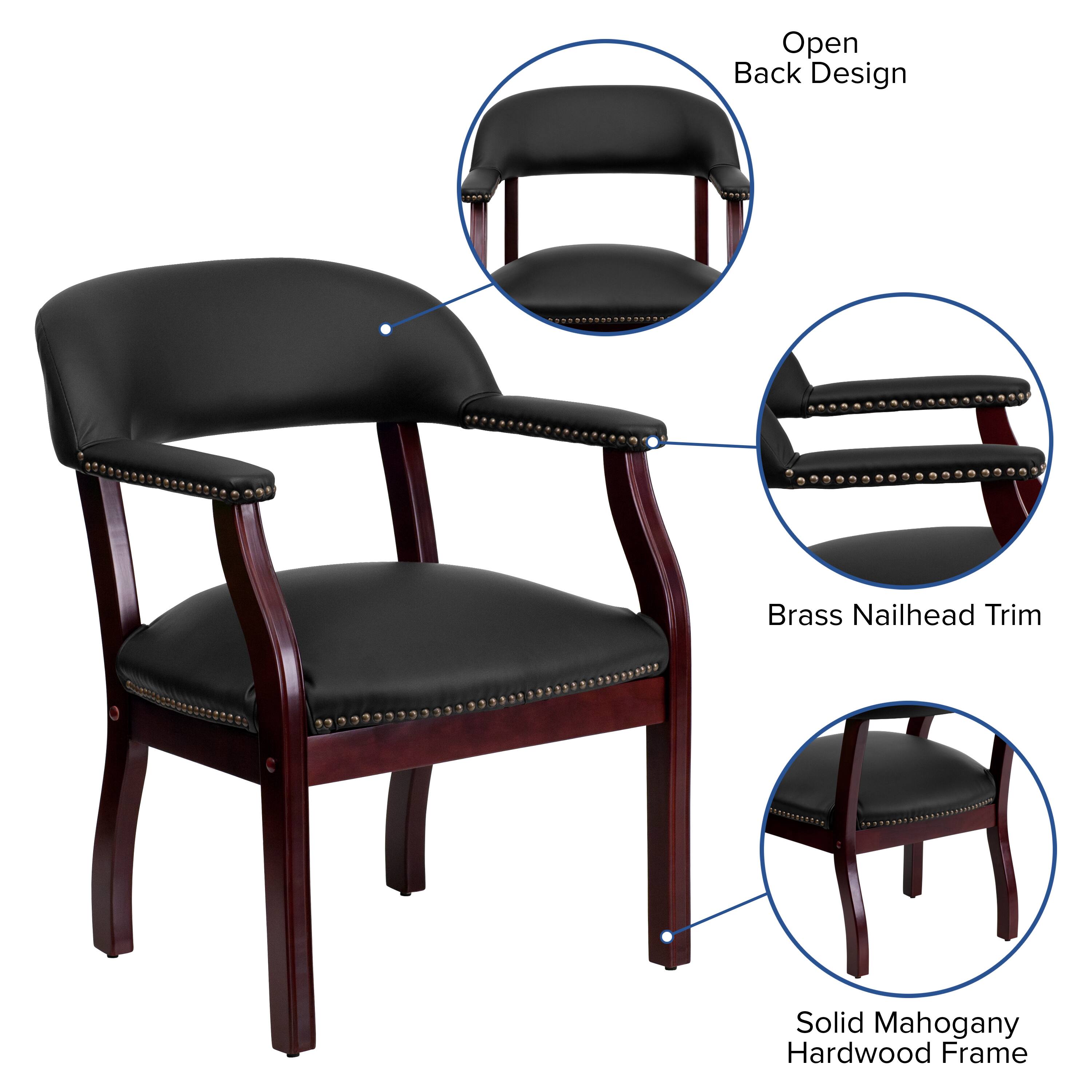 Open Back Design  
Brass Nailhead Trim  
Solid Mahogany Hardwood Frame