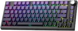 Womier - WK75 75% Wireless Mechanical Keyboard,Hot Swappable Pre-lubed Custom Linear Switches Gaming Keyboard - Purple