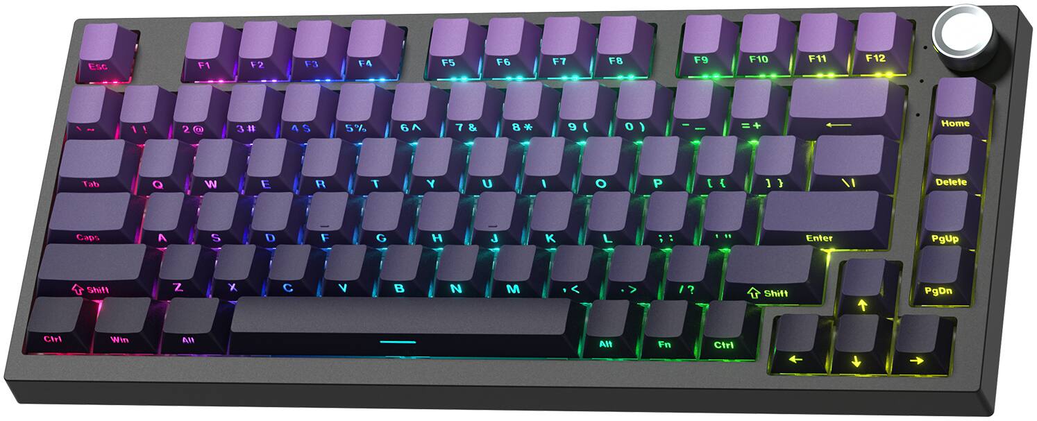Womier - WK75 75% Wireless Mechanical Keyboard,Hot Swappable Pre-lubed Custom Linear Switches Gaming Keyboard - Purple