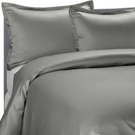 Home Collection - Brielle Home 100% Premium 250 TC Modal Bedding Collection Sateen Duvet Cover 68" x 86" and One 20" x 26" Sham Twin Grey - Gray