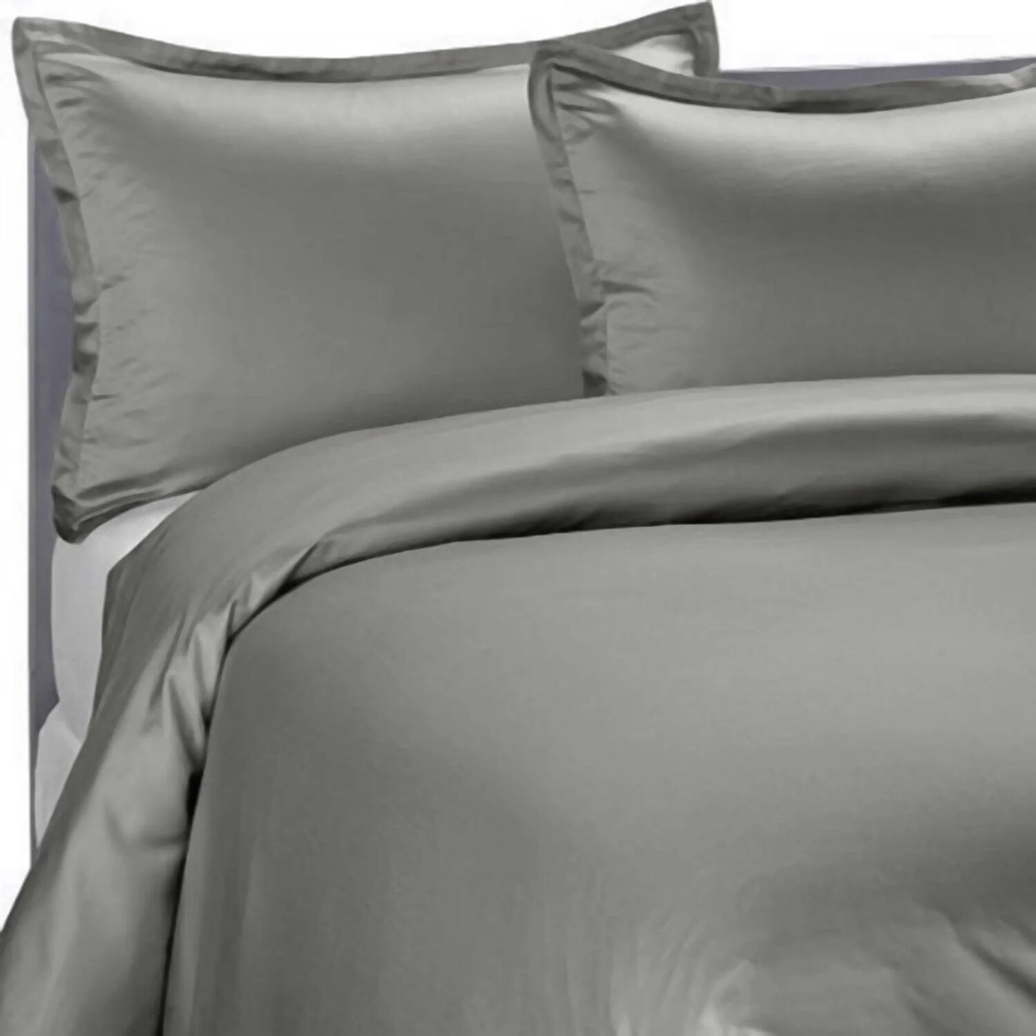 Front. Home Collection - Brielle Home 100% Premium 250 TC Modal Bedding Collection Sateen Duvet Cover 68" x 86" and One 20" x 26" Sham Twin Grey - Grey.