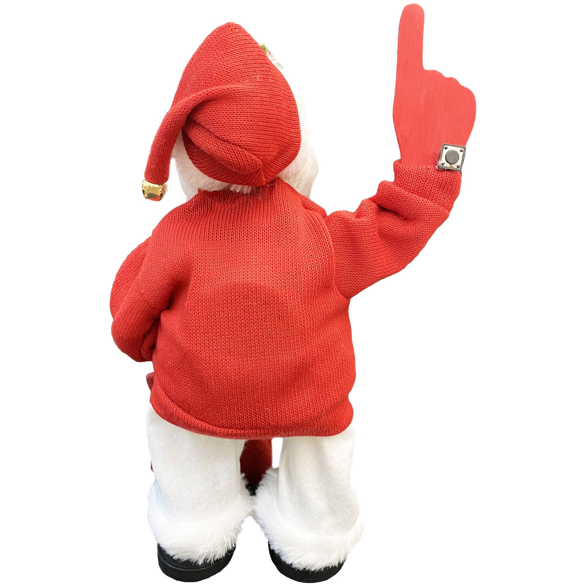 Alt View 1. Santa's Workshop - Oklahoma Sooners 12" Animated Musical Santa - Red.