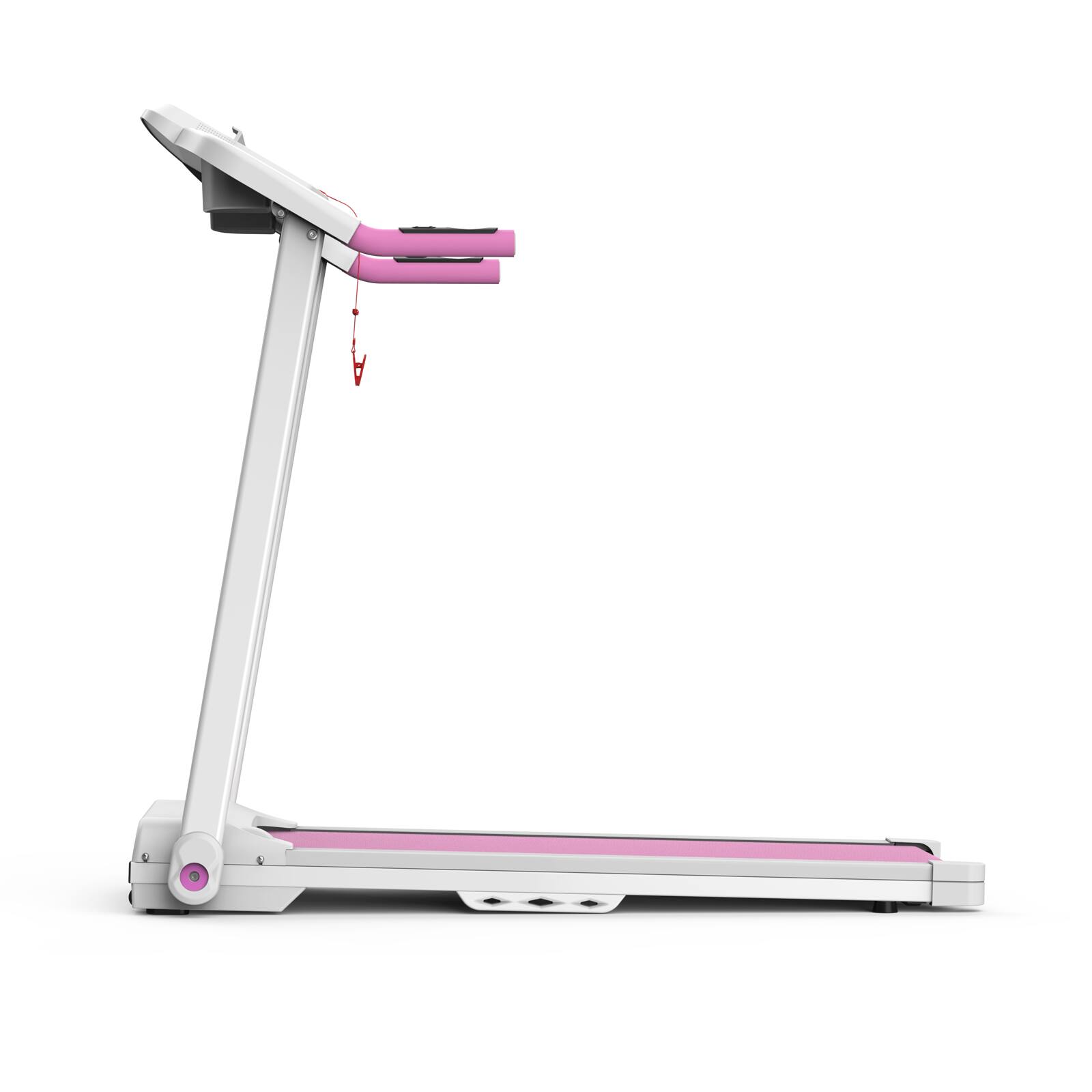 Alt View 6. Tiramisubest - 2.5HP Foldable Electric Treadmill for Home Gym, Max 265 LBS Capacity - White|Pink.