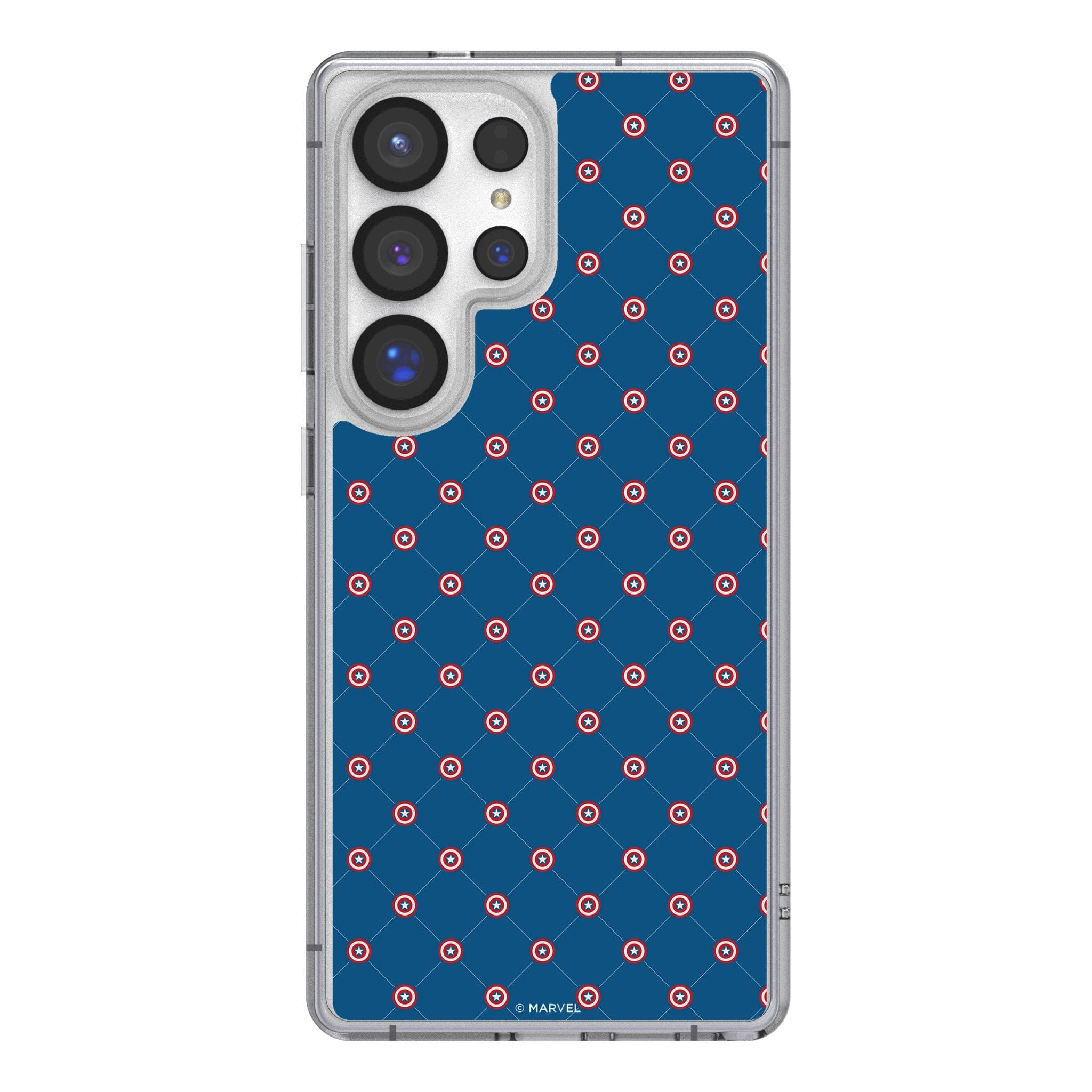 Keyscaper - Marvel Pattern Clear Phone Case - Samsung Galaxy S23 - Captain America