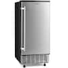Front. Costway - Costway Ice Maker Free-Standing/Under Counter Machine 80lbs/Day with External Drain Pump - Silver/Black.