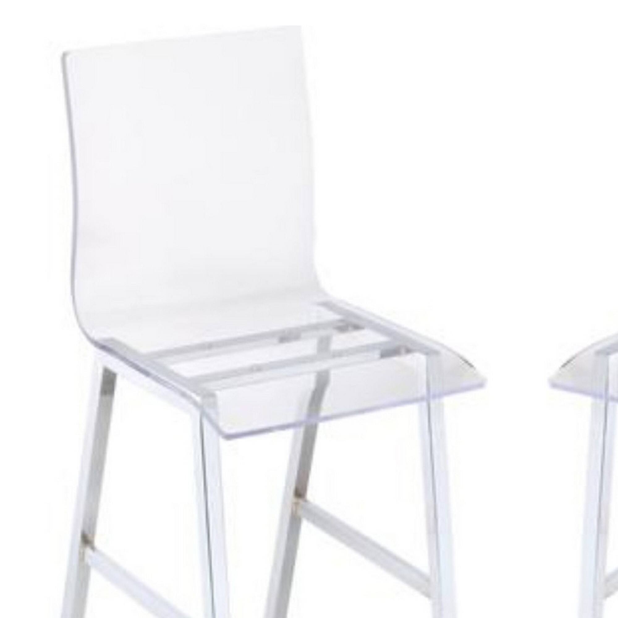Alt View 2. Manhattan Lane - Counter Height Dining Chair Clear Acrylic, Set of 2 - Clear and Chrome.
