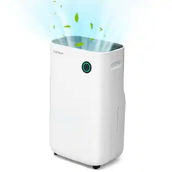 Front. Costway - 4500 Sq. Ft Dehumidifier for Home & Basements, 73-Pint Quiet Dehumidifier with 5 Modes - White.