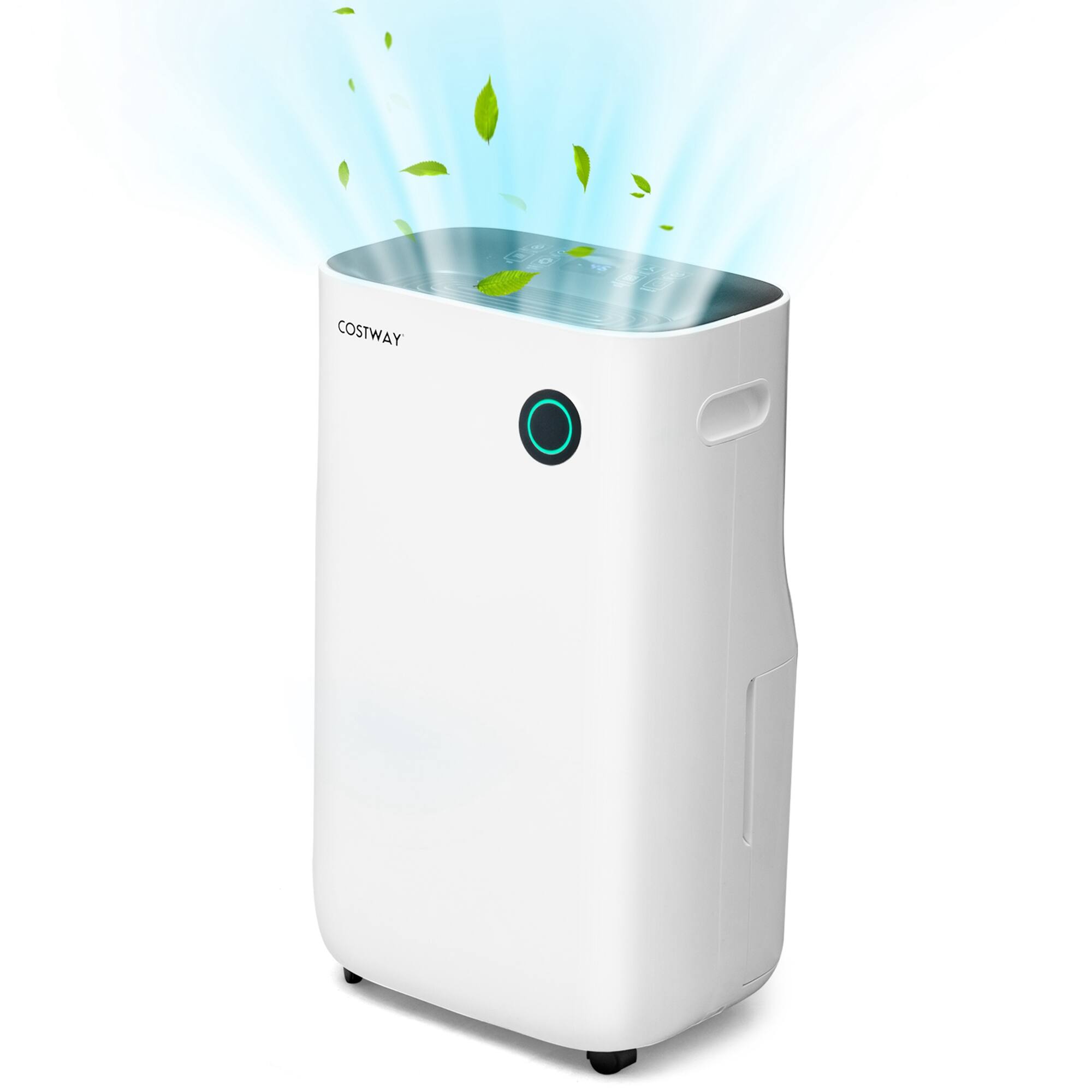 Costway - 4500 Sq. Ft Dehumidifier for Home & Basements, 73-Pint Quiet Dehumidifier with 5 Modes - White