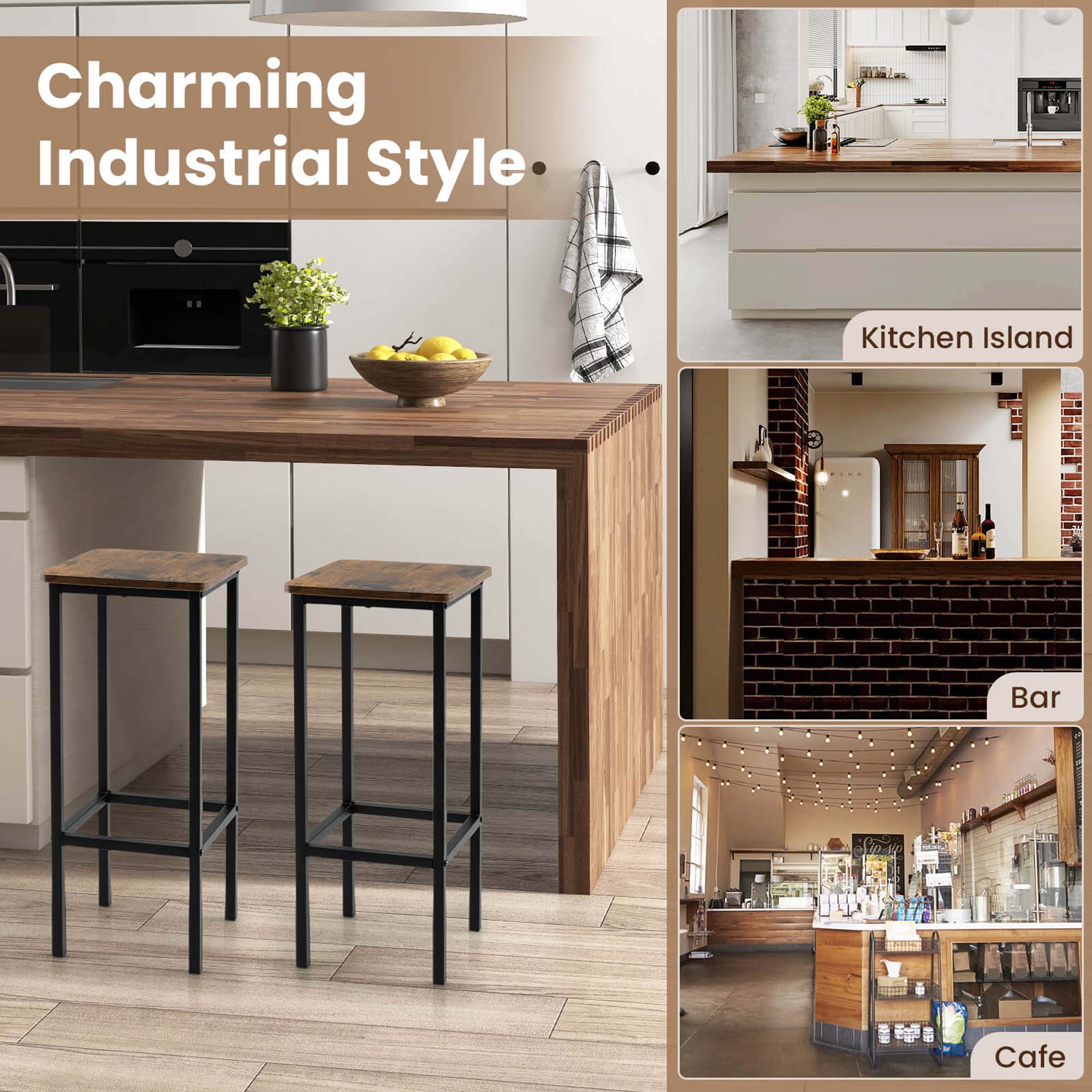 Charming Industrial Style Kitchen Island Bar Cafe