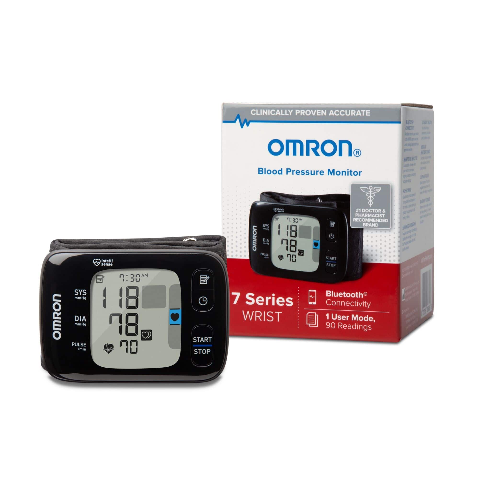 Alt View 15. Omron - 7 Series - Wireless Wrist Blood Pressure Monitor - Black/Gray.