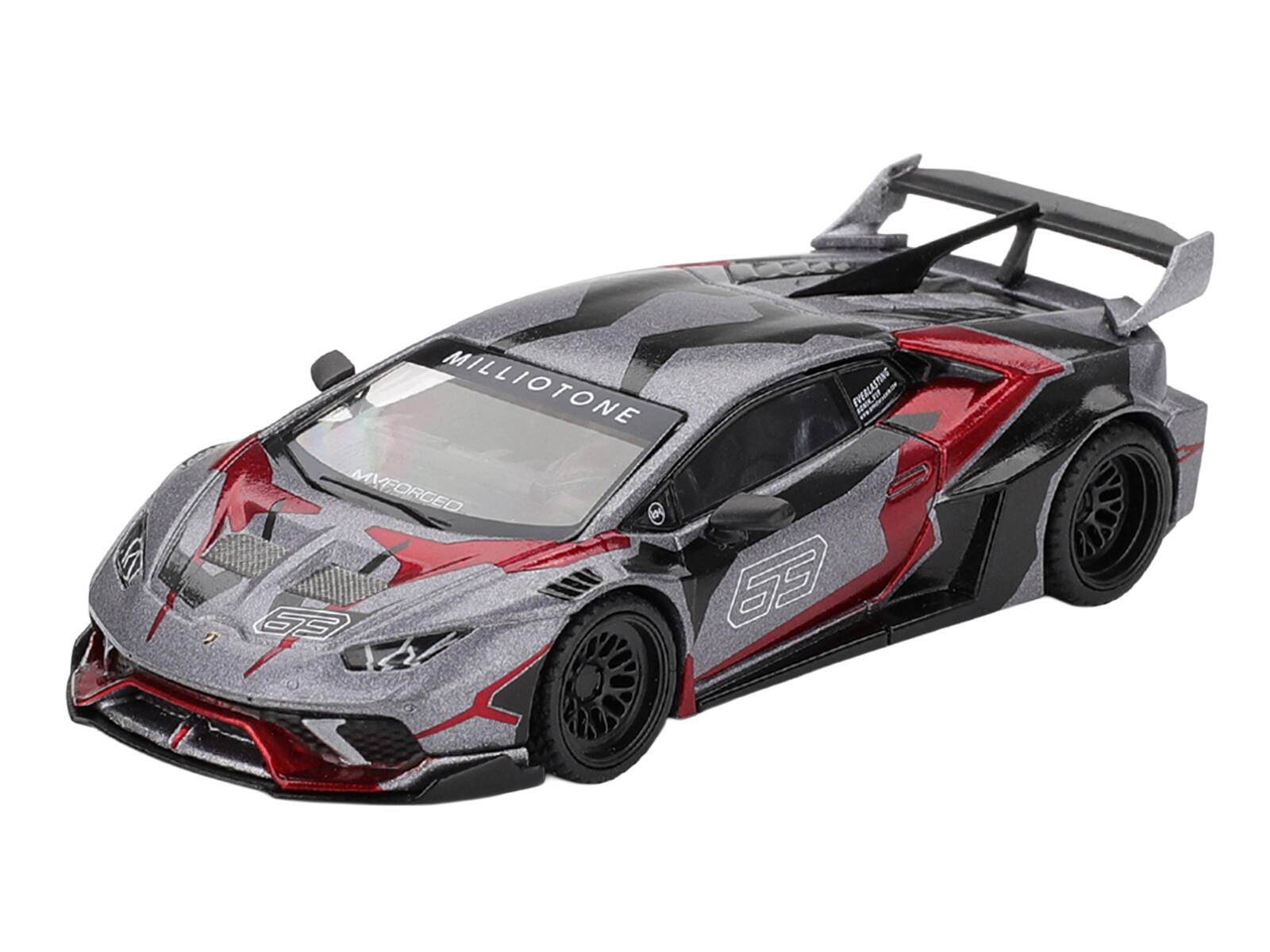 "True Scale Miniatures - Lamborghini Huracan GT LB-WORKS ""RONIN"" Gray Metallic with Black and Red Graphics 1/64 Diecast Model Car by Mini GT" price history on PriceWatchPro