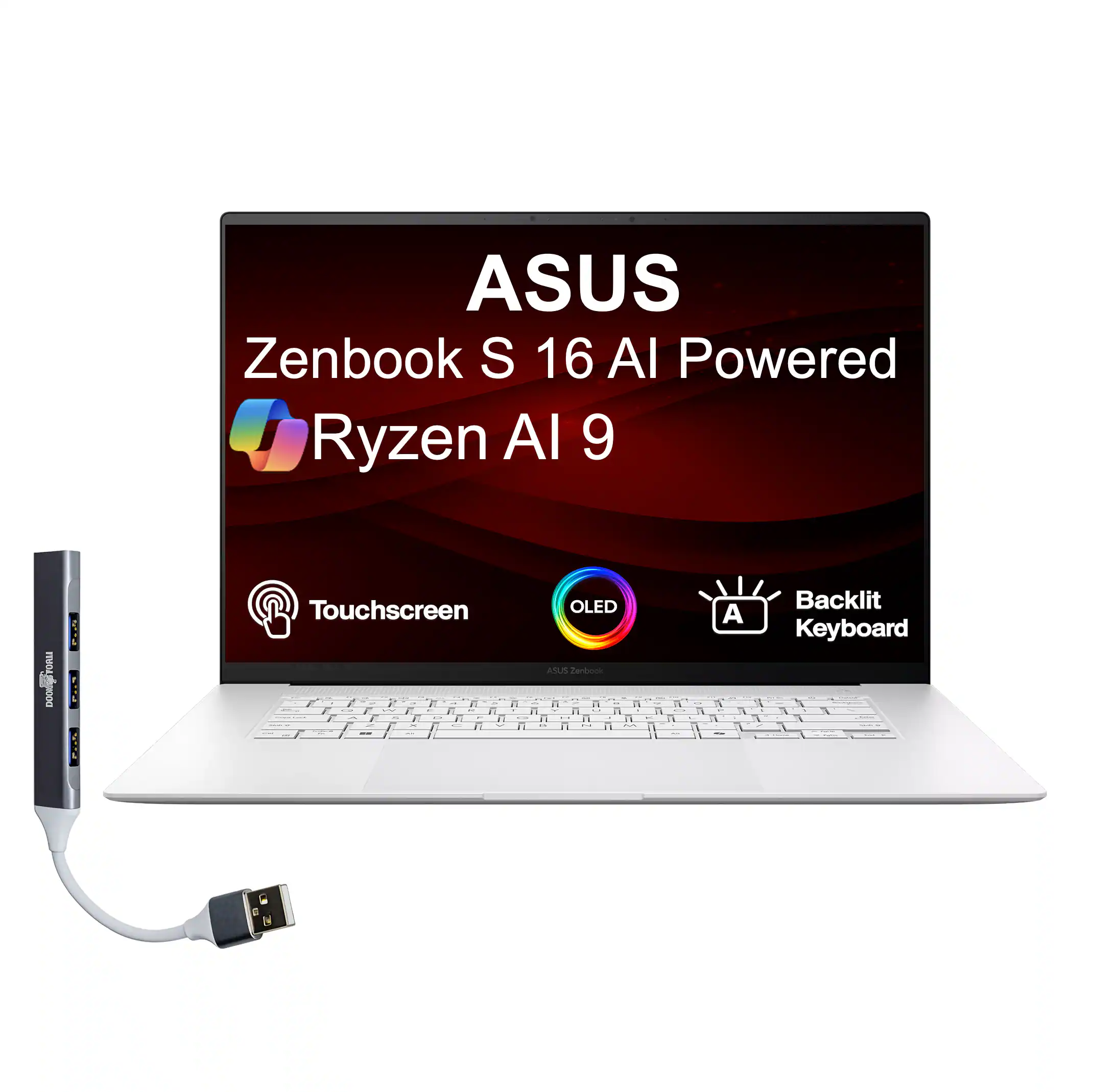 ASUS Zenbook S 16 AI Powered Ryzen AI 9  
Touchscreen  
OLED  
Backlit Keyboard