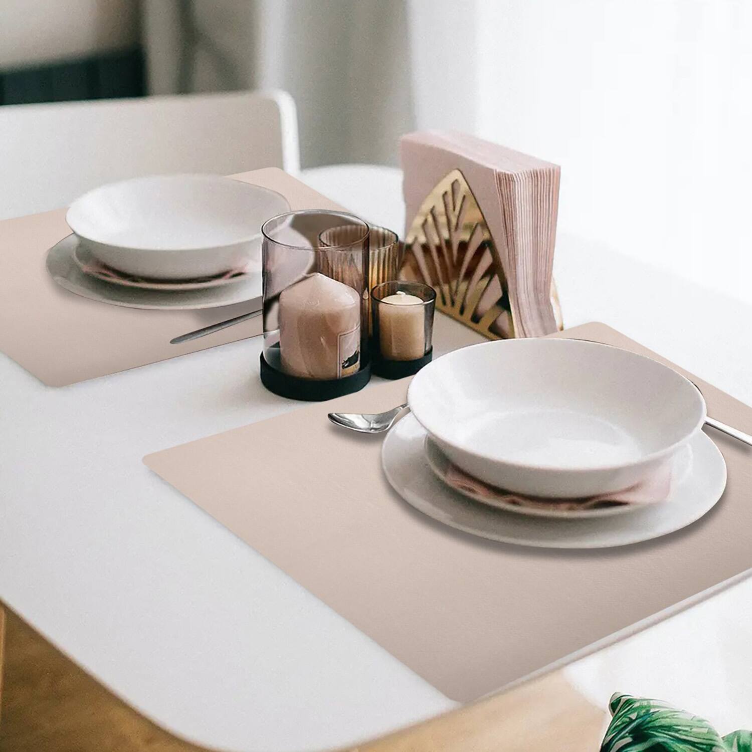Alt View 2. Frieling - Davanti by  Mattola Placemats Set of 6, Rectangular - Silk Gray.