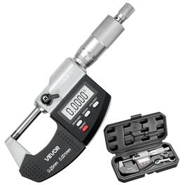 VEVOR - Micrometer Set, Digital Outside Micrometer 0-1 inch Measuring Range, 0.00005" Resolution - Black/Silver