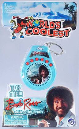 Super Impulse - World's Coolest Bob Ross Talking Keychain - Blue