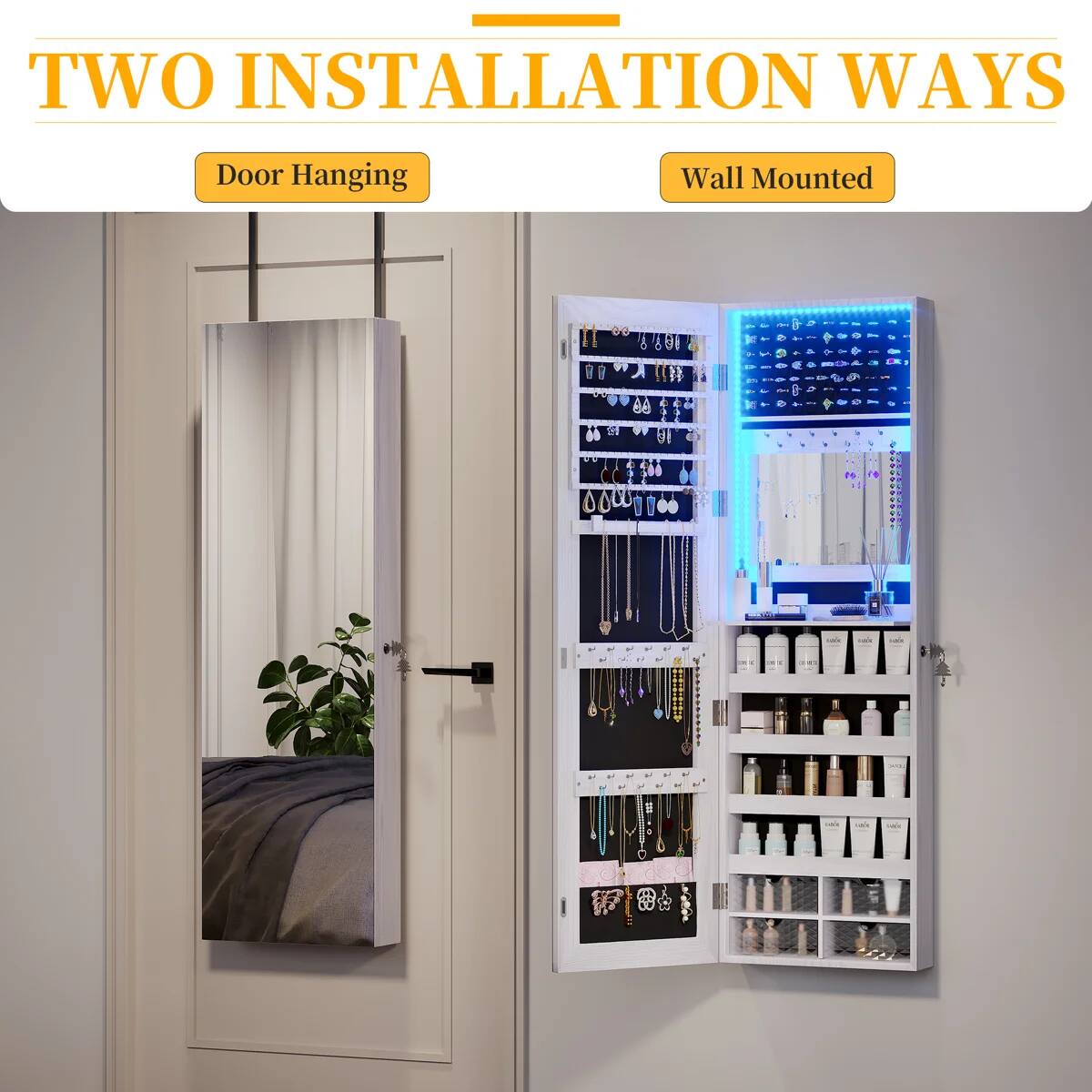 TWO INSTALLATION WAYS  
Door Hanging  
Wall Mounted
