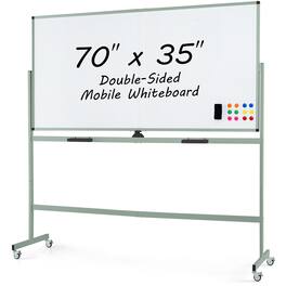 Gymax - 72'' x 36'' Double-Sided Magnetic Whiteboard with Stand and Aluminum Alloy Frame - Green