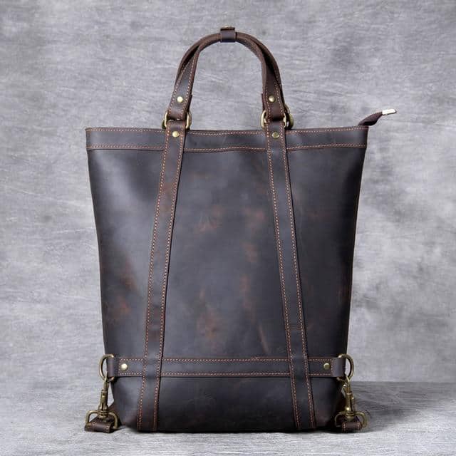 Steel Horse Leather - The Icarus | Handmade Vintage Leather Backpack - dark brown