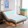 Renanim - SF Queen Adjustable Bed with Mattress - 14" Cooling Gel Hybrid Mattress, Massage, Zero Gravity Electric Bed - Gray