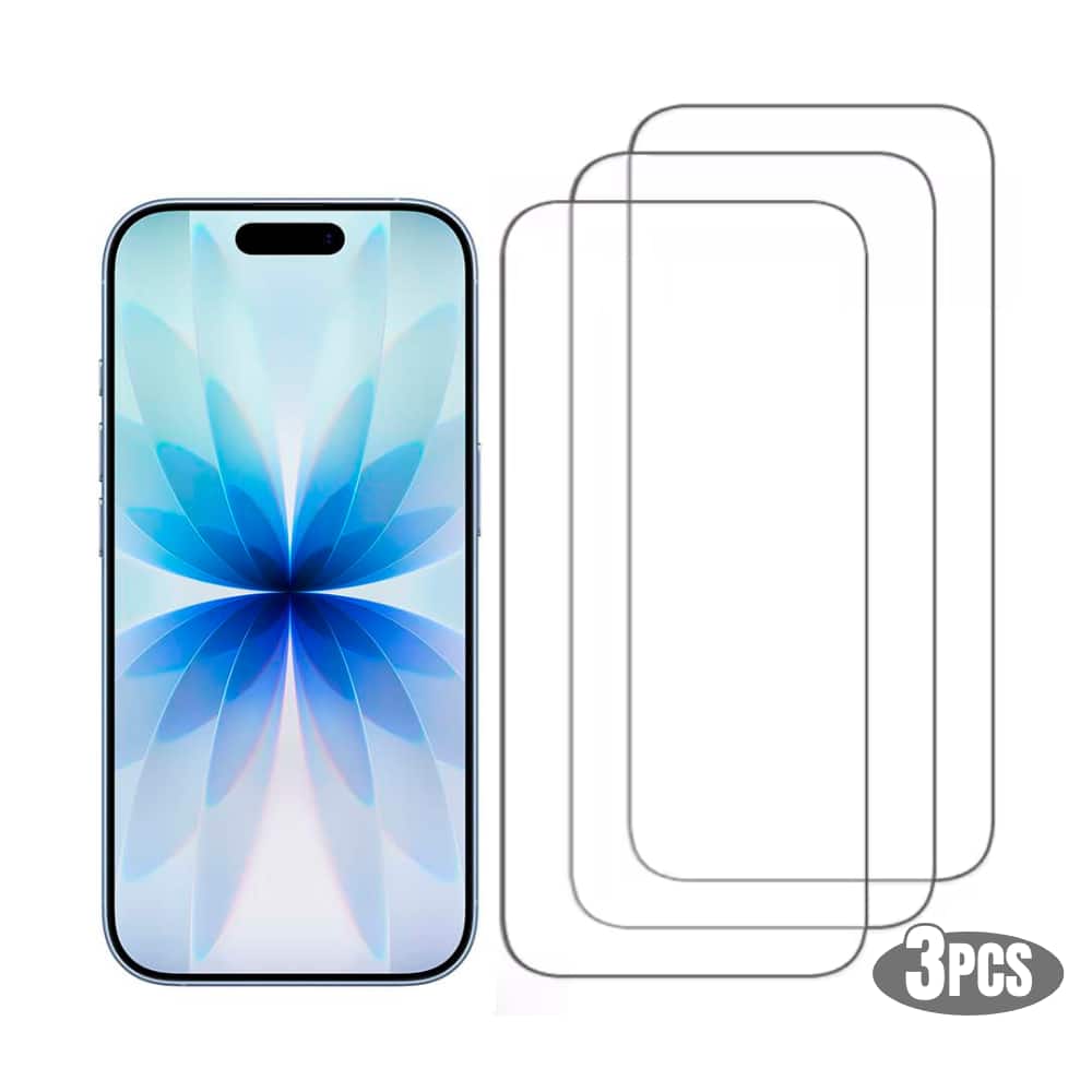 3pack Qixxronics Tempered Glass Screen Protector for iPhone 17 HD Glass Protector for iPhone 17 - Clear
