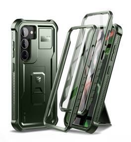 Dexnor - Full Body Case for Samsung Galaxy S23 Plus 5G,Heavy Duty Military Grade Protection with Screen Protector and Kickstand - Army Green