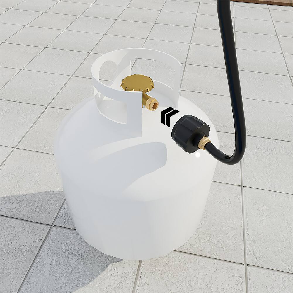 Back. Empava - 5FT Propane Hose Adapter – CSA-Certified, Universal 1lb to 20lb Tank Connector for Grills, Camp Stoves & Heaters - Black.