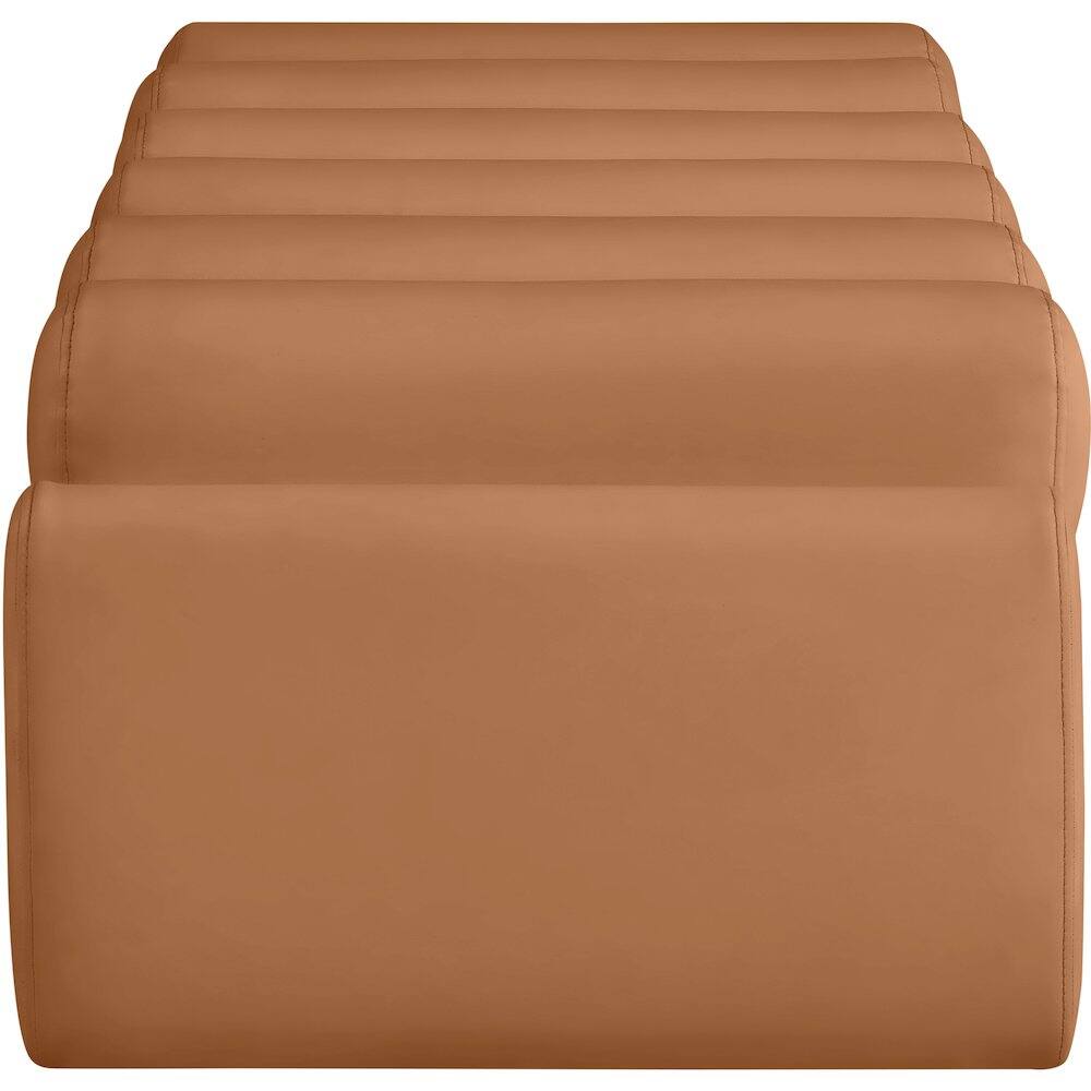 Alt View 3. Meridian Furniture - Rumble Cognac Vegan Leather Bench - Brown.