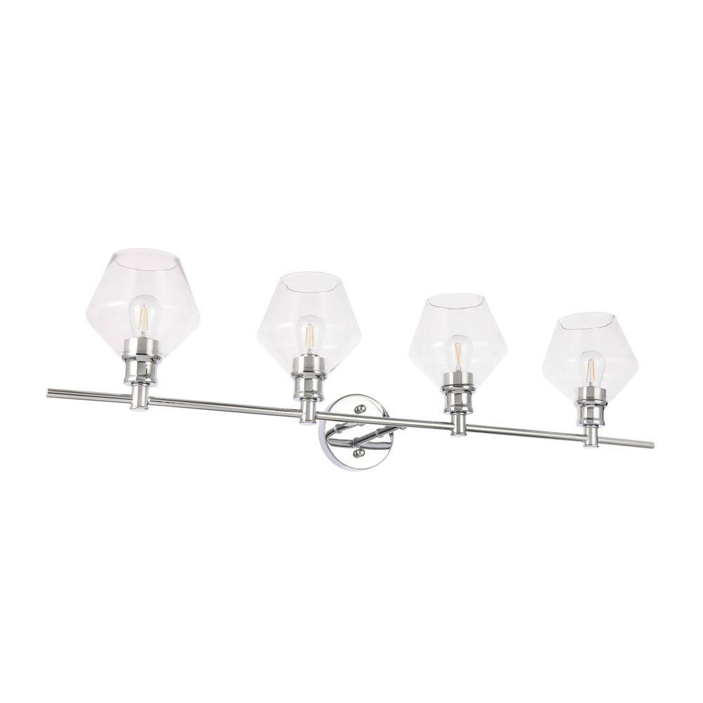 Alt View 6. Living District - Gene 4 light Chrome and Clear glass Wall sconce - Chrome And Clear Glass.