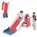 Front. Gymax - Gymax 3 in 1 Toddler Slide w/Basketball Hoop & Basketball Foldable Freestanding Slide Multicolor - Multicolor.
