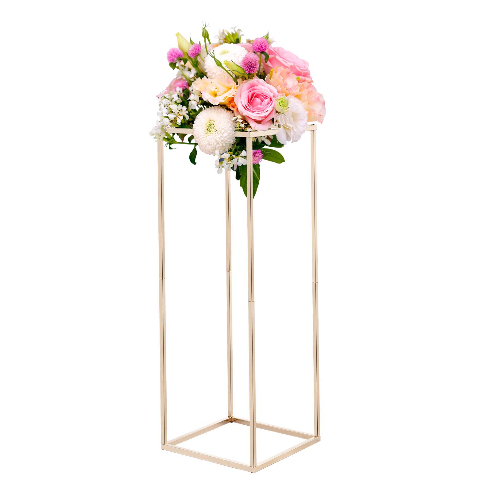 Alt View 5. VEVOR - Wedding Flower Stand, 10PCS 31.5-inch Column Flower Stand, Floral Stands with Hidden Screw, Rectangular Cubic Floral - French Gold.
