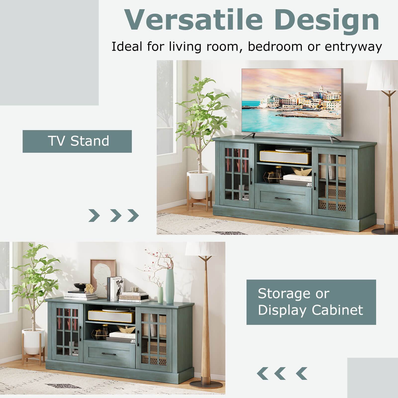 Versatile Design  
Ideal for living room, bedroom or entryway  

TV Stand  

Storage or Display Cabinet