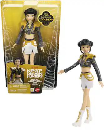SINGS CANTA ELLE CHANTE "GOLDEN"
NETFLIX
KPOP DEMON HUNTERS
HUNTR/X SINGING + CANTA CHANTANTE a CANTANDO ZOEY
WARNING: CHOKING HAZARD - Small parts. Not for children under 3 years.
ATTENTION: DANGER DE DETOUFFEMENT - Petits éléments, ne convient pas aux enfants de moins de 3 ans.