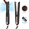 NICEBAY - Airflow Styler, Titanium Hair Straightener & Curling Iron with Cooling Air Vents, 5 Temps, Dual Voltage - Black Rose Gold