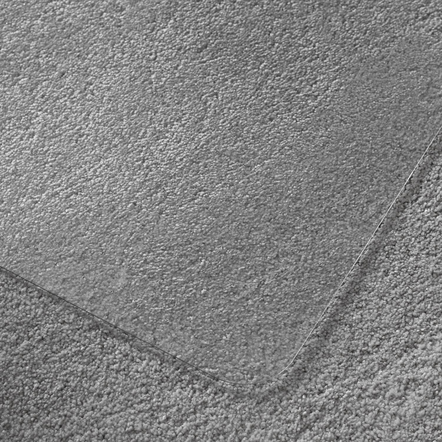 Angle. Floortex - Valuemat Plus Polycarbonate Rectangular Chair Mat for Low Pile Carpets - 30" x 48" - Clear.