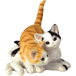 FC Design - 3.5"H Tabby superimposed on Tuxedo Figurine Statue Desk Tabletop Home Decor Gift - Multi-Color