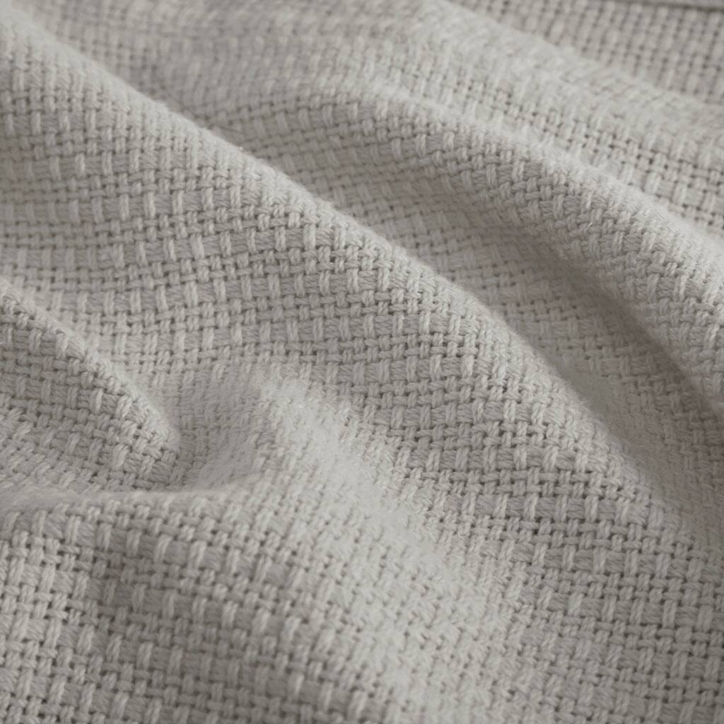 Alt View 5. Gracie Mills - Gracie Mills Brock Classic Lightweight Basketweave Cotton Blanket 250 GSM - Grey.