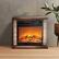 Alt View 18. Lifesmart - 3-element Small Square Infrared Fireplace with Faux Stone Accent - Black.