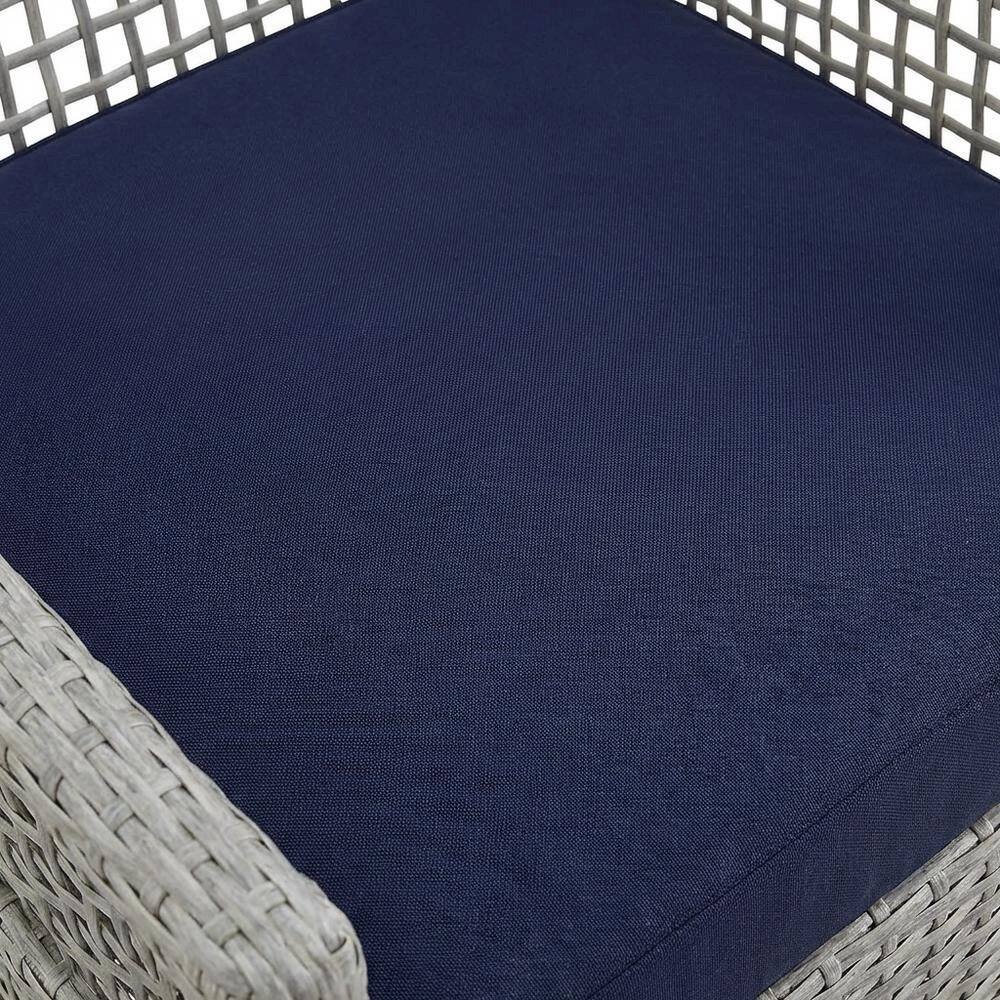 Alt View 1. Outdoor Escape - Outdoor Patio Wicker Rattan Armchair for Dining, Cushioned, Lounge Style - Brown.