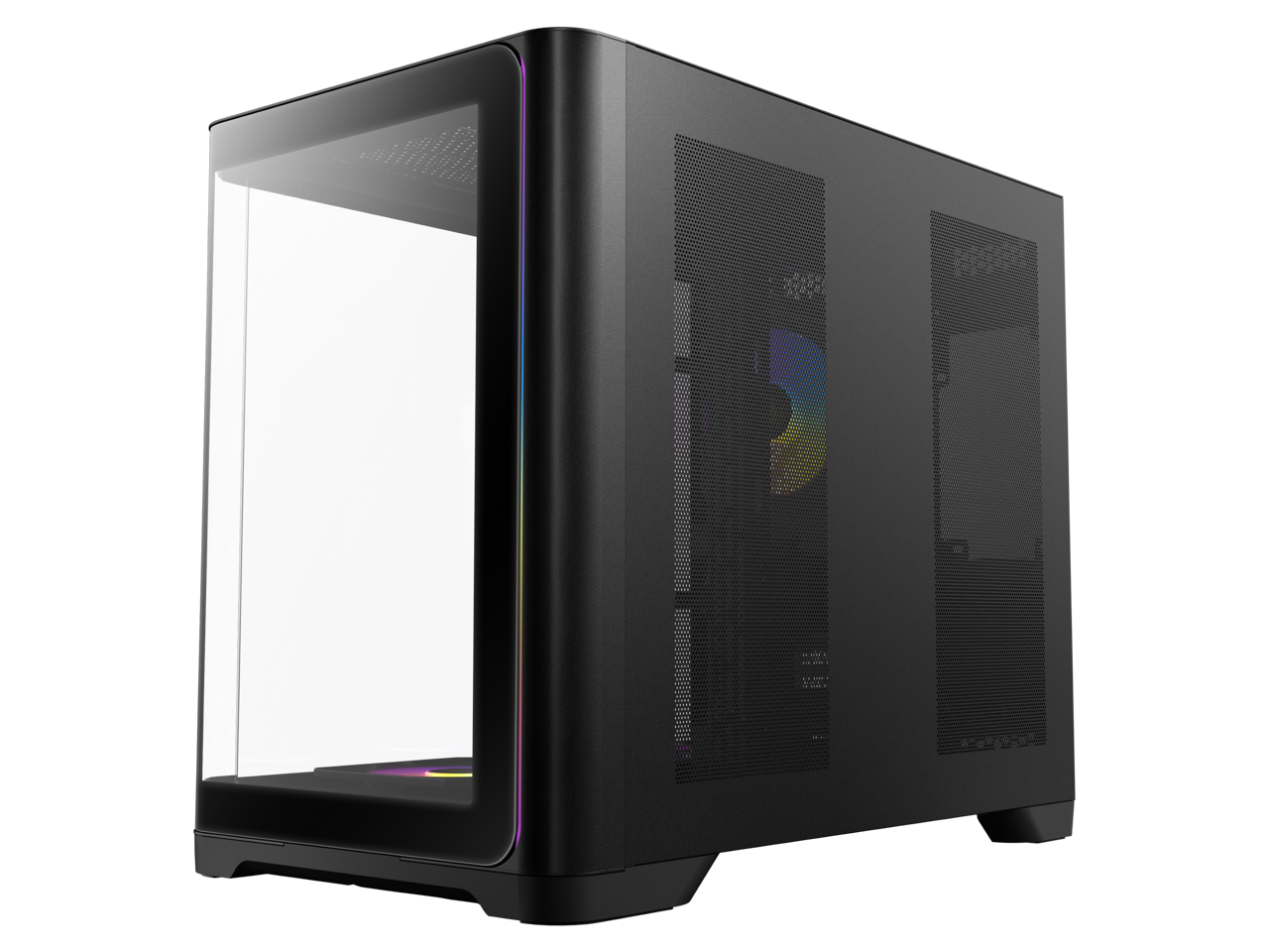 Alt View 7. Antec - C5 Curve ARGB, 4 x 120mm ARGB PWM Fans Included, Curved Tempered Glass Front & Side Panels, Mid-Tower ATX PC Case - Black.