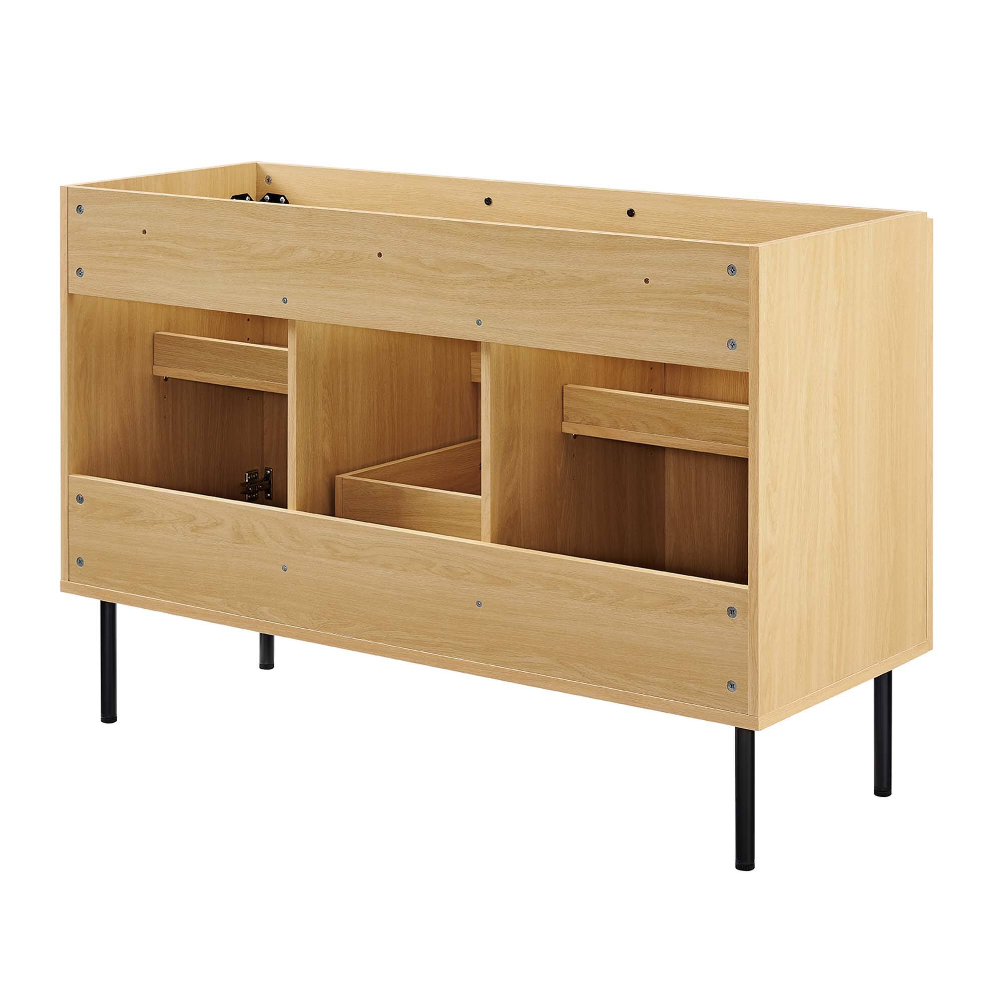 Alt View 3. Modway - Chaucer Bathroom Cabinet Basin Not Included by Modway - Oak.