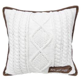 Celebrations - Home Brown/White Cozy Knit Pillow 16 in. (Case of 4) - Brown|White