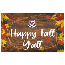 Fan Creations - Arizona Wildcats 11'' x 19'' Happy Fall Y'all Sign - Brown