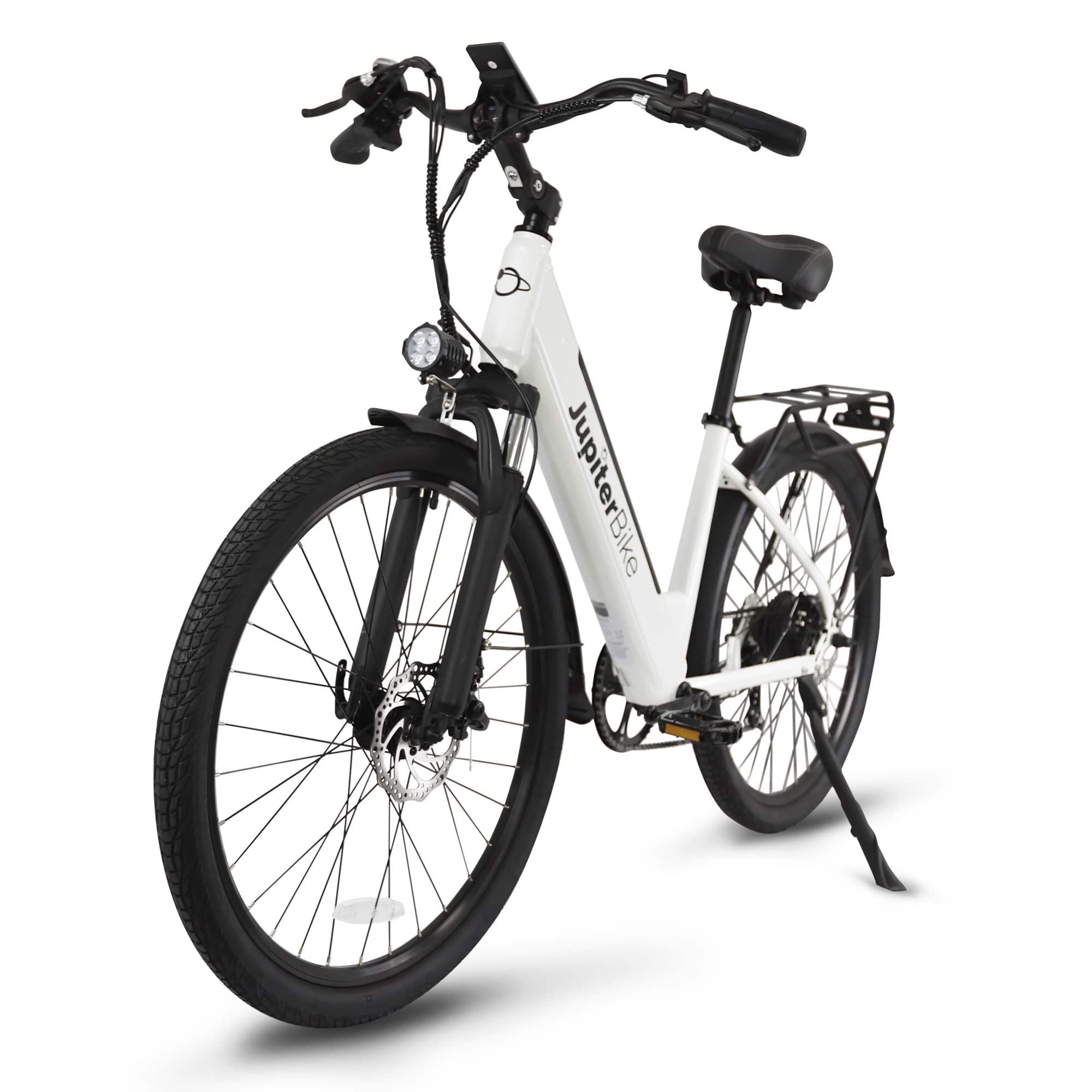 Jupiter Bikes - Cruise Step Through eBike w/ 20 mph Max Speed & 50 Miles Operating Range - Universal Size - UL Certified - White