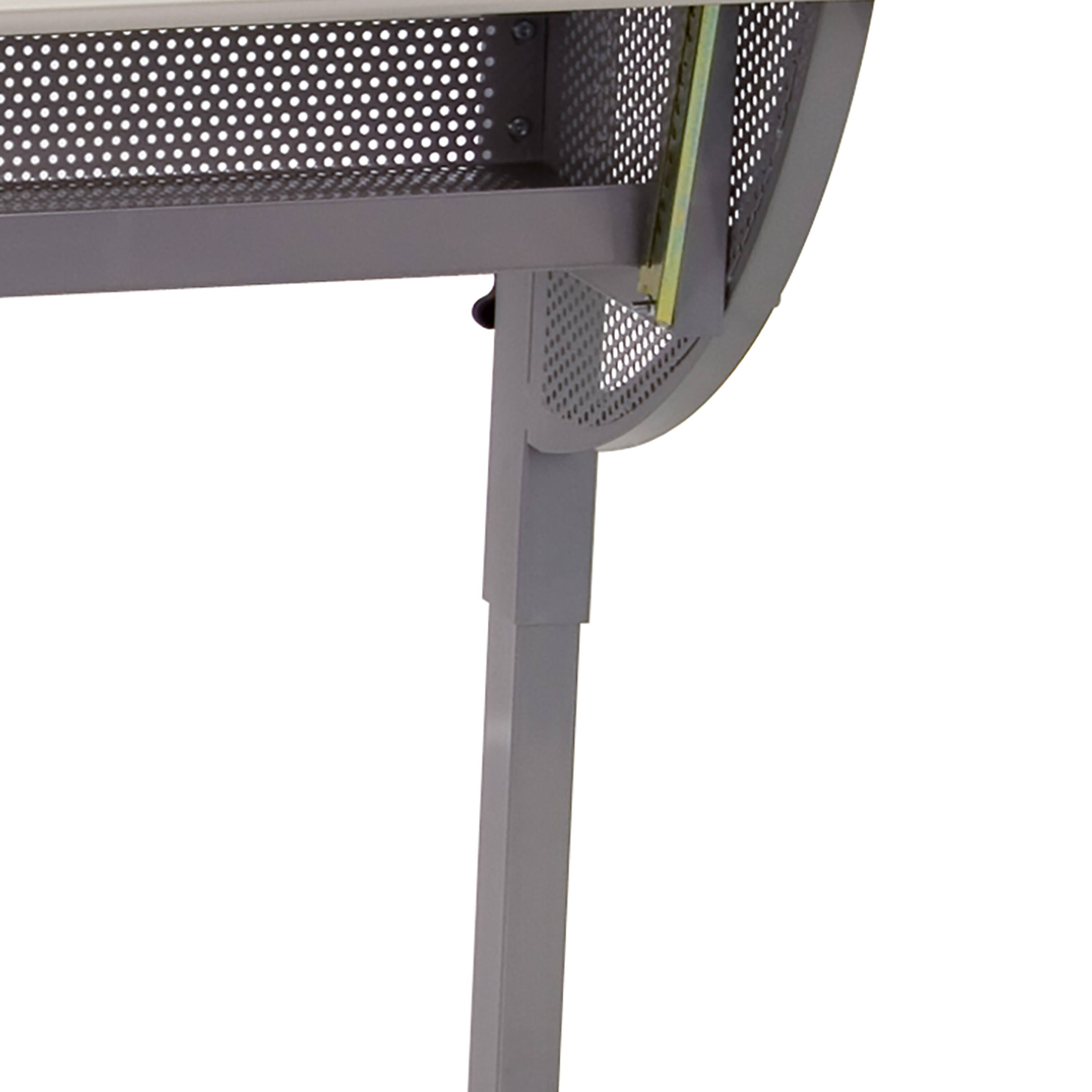 Alt View 6. Emma + Oliver - Adjustable Drawing and Drafting Table with Pewter Frame - Cherry.