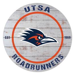 Jardine - UTSA Roadrunners 20'' x 20'' Indoor/Outdoor Weathered Circle Sign - White