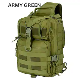 JupiterGear - Tactical Military Sling Backpack 15L Shoulder Bag Molle Outdoor Daypack Backpack with Adjustable Strap - Army Green